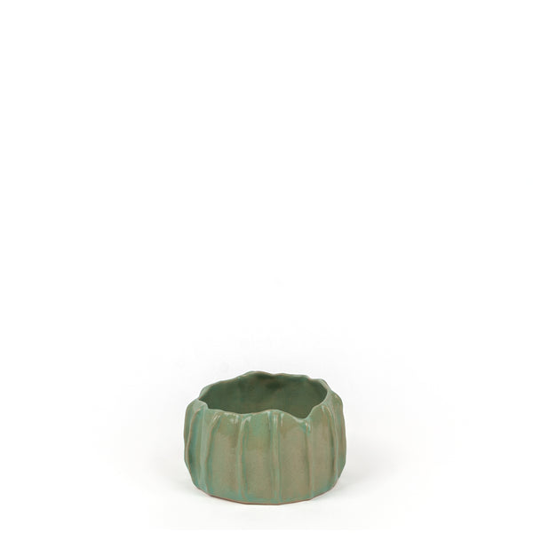 Pleated Round Dish <br>  Pistachio Green<br> (Ø 14 x H 9.5) cm