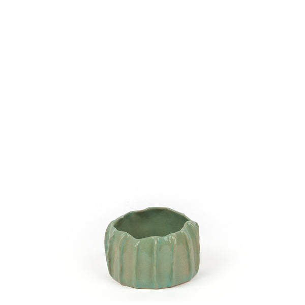 Pleated Round Dish <br>  Pistachio Green<br> (Ø 14 x H 9.5) cm