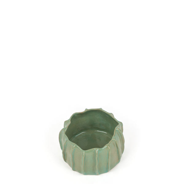 Pleated Round Dish <br>  Pistachio Green<br> (Ø 14 x H 9.5) cm