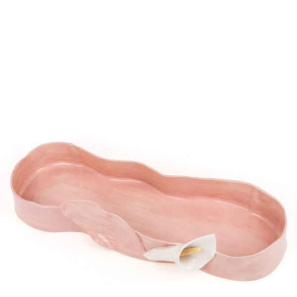 Lilies Long Dish <br> 
Pink
<br> (L 60 x H 8) cm