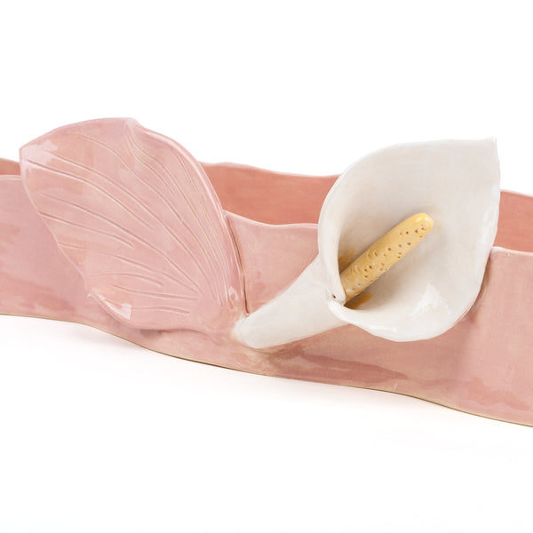 Lilies Long Dish <br> 
Pink
<br> (L 60 x H 8) cm