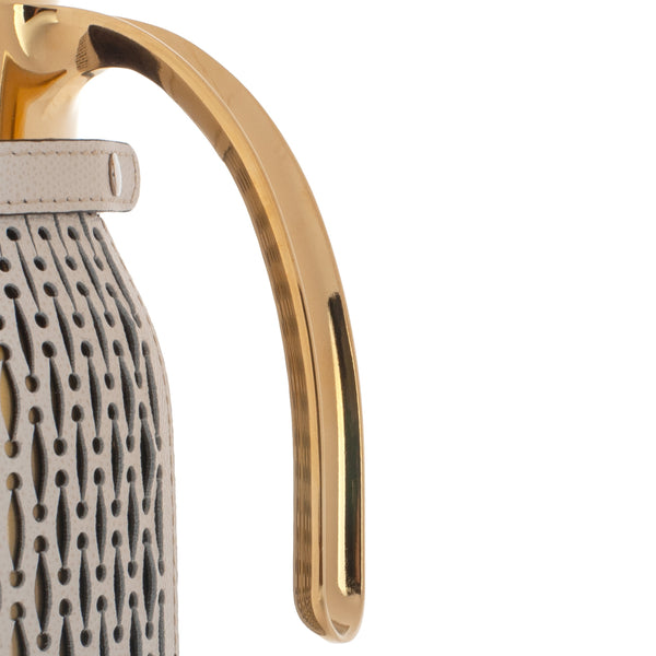 Diana Carafe with Leather Cover <br> Shiny Gold / Cream <br> 1.5 Liters