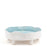 Striped Round Dish with Legs <br> 
White / Pastel Blue <br> 
(Ø 32 x H 11.5) cm