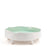 Striped Round Dish with Legs <br> 
White / Pastel Mint Green <br> 
(Ø 32 x H 11.5) cm