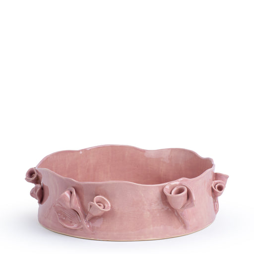 Roses Crafted Round Dish <br> 
Nude
<br> ( Ø 32 x H 10) cm