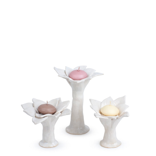High Tealight Holder <br>  
White <br>  
Set of 3