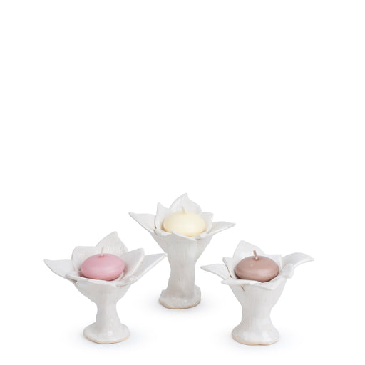 High Tealight Holder <br>  
White <br>  
Set of 3