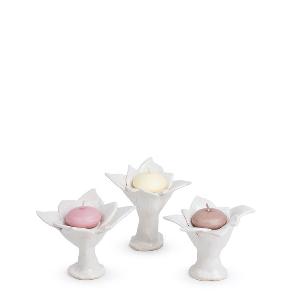 High Tealight Holder <br>  
White <br>  
Set of 3