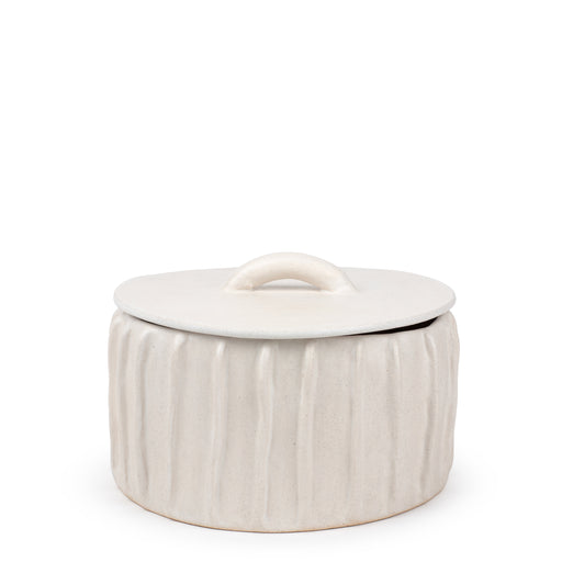 Pleated Saucepan with Lid <br> White / Pastel Blue <br> (Ø 25 x H 18) cm