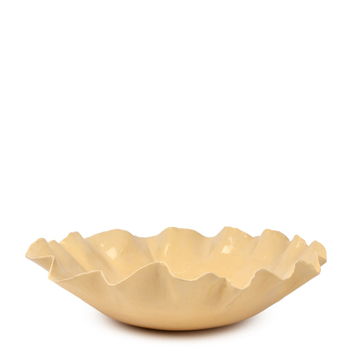 Ruffle Dish <br> Yellow <br> (Ø 50 x H 13) cm