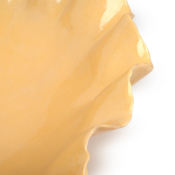 Ruffle Dish <br> Yellow <br> (Ø 50 x H 13) cm
