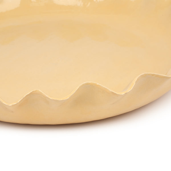 Flat Ruffle Dish <br> Yellow <br> (Ø 52 x H 8.5) cm
