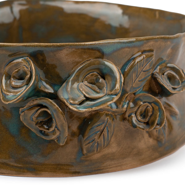 Roses Crafted Round Dish <br>
Rustic Bronze
<br> (Ø 25 x H 10) cm
