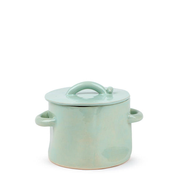 Saucepan with Bird on the Lid <br> 
Tea Green
<br> (Ø 19 x H 18) cm