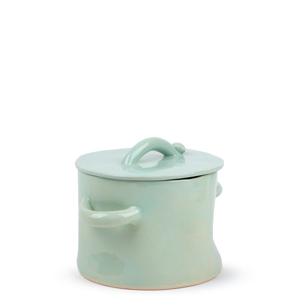 Saucepan with Bird on the Lid <br> 
Tea Green
<br> (Ø 19 x H 18) cm