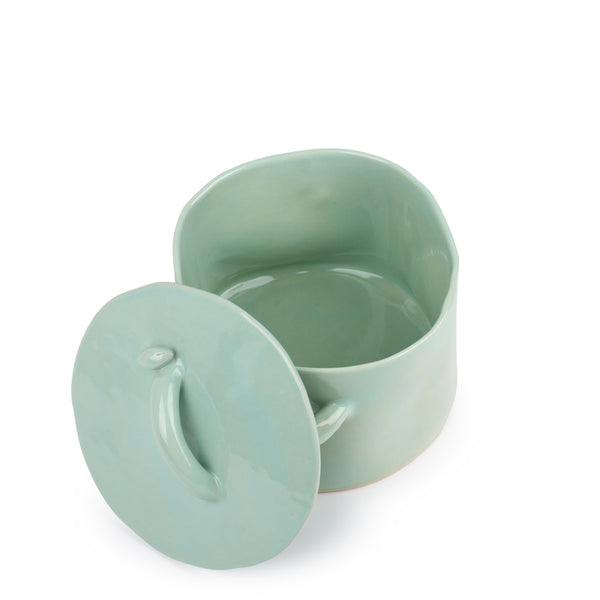 Saucepan with Bird on the Lid <br> 
Tea Green
<br> (Ø 19 x H 18) cm