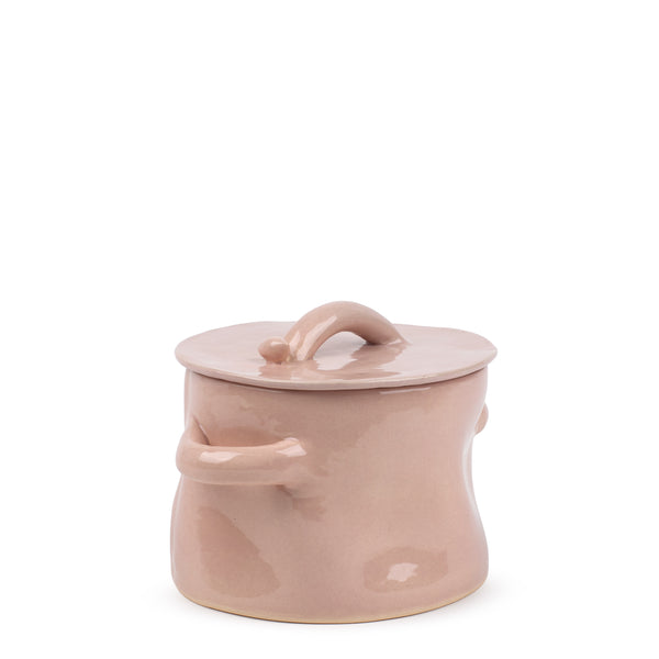 Saucepan with Bird on the Lid <br> 
Pastel Pink
<br> (Ø 19 x H 18) cm