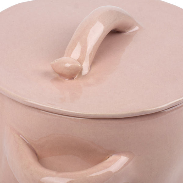 Saucepan with Bird on the Lid <br> 
Pastel Pink
<br> (Ø 19 x H 18) cm