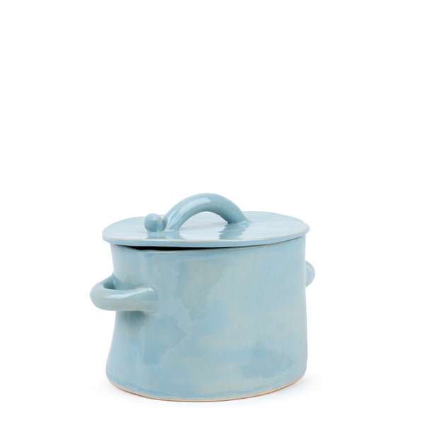 Saucepan with Bird on the Lid <br> 
Pastel Blue
<br> (Ø 19 x H 18) cm