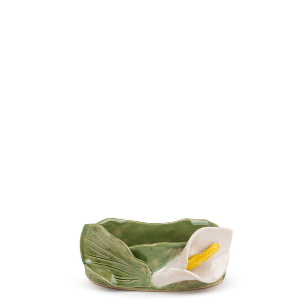 Lilies Oval Bowl <br>
Moss Green
<br> (L 17 x H 8) cm