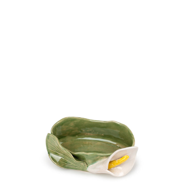 Lilies Oval Bowl <br>
Moss Green
<br> (L 17 x H 8) cm