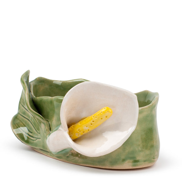 Lilies Oval Bowl <br>
Moss Green
<br> (L 17 x H 8) cm