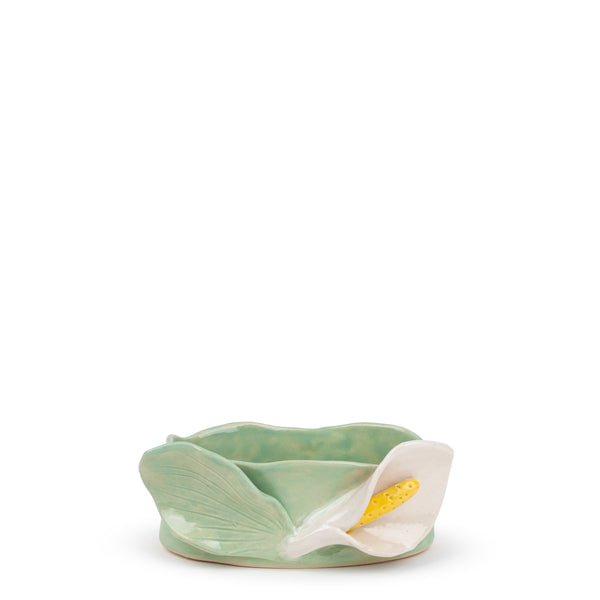 Lilies Oval Bowl <br>
Tea Green
<br> (L 17 x H 8) cm