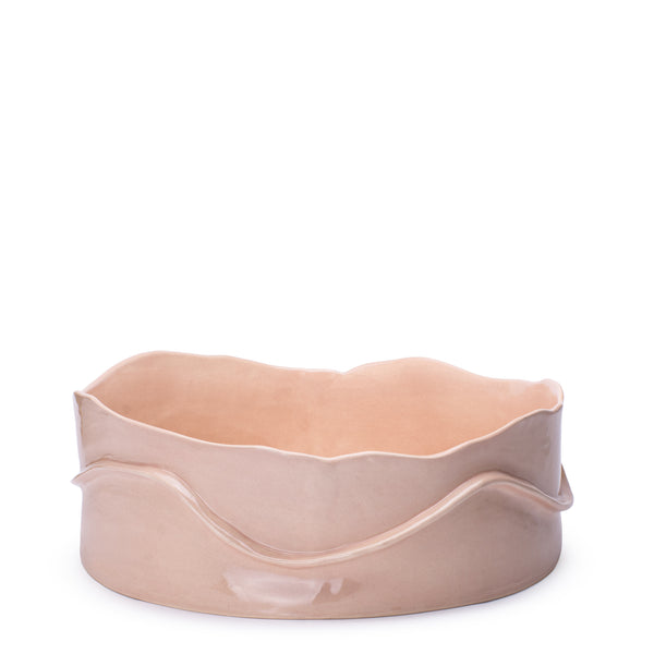 Round Dish with Single Coil Border <br> Nude <br> (Ø 25 x H 13) cm