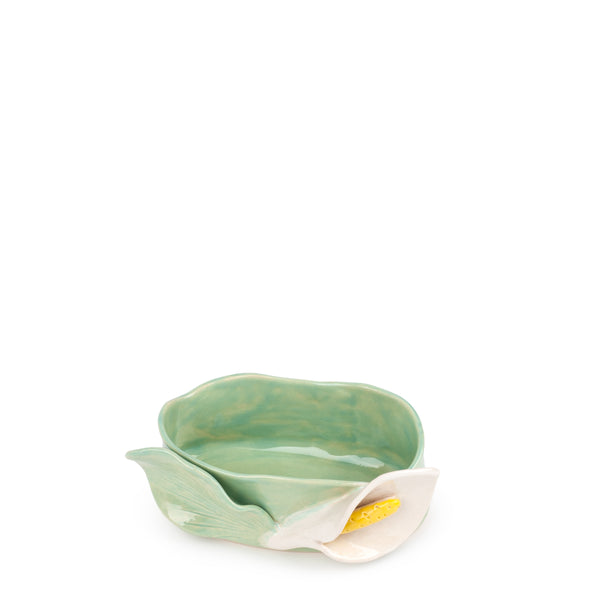 Lilies Oval Bowl <br>
Tea Green
<br> (L 17 x H 8) cm