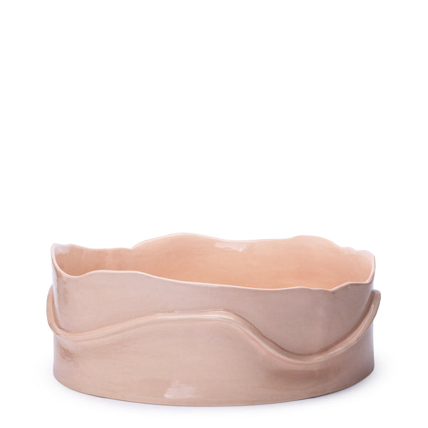 Round Dish with Single Coil Border <br> Nude <br> (Ø 25 x H 13) cm