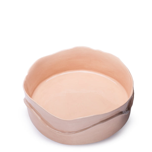 Round Dish with Single Coil Border <br> Nude <br> (Ø 25 x H 13) cm