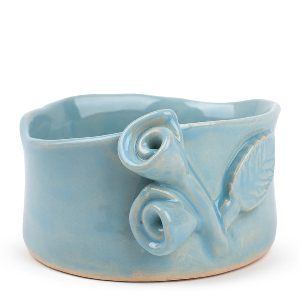 Roses Crafted Round Bowl <br>
Pastel Blue
<br> (Ø 11 x H 6.5) cm