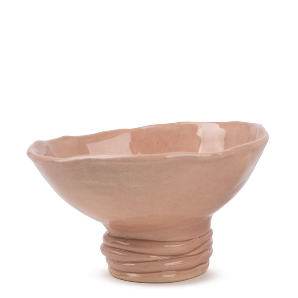 Bowl with Coil Stand<br> Pastel Pink <br> Set of 2