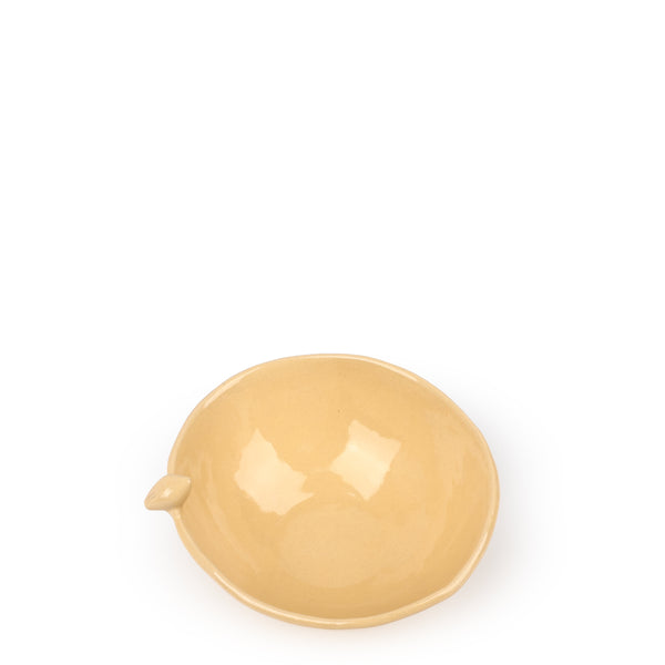 Bowl with Bird on Stand <br> 
Pastel Yellow
<br> (H 11) cm