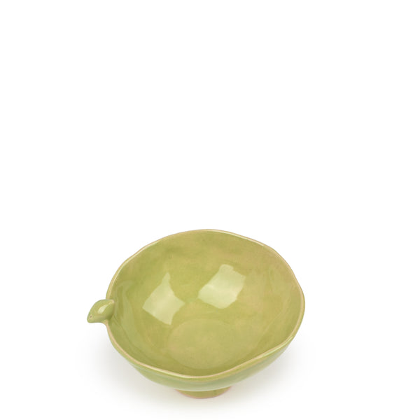 Bowl with Bird on Stand <br> 
Lime Green
<br> (H 11) cm