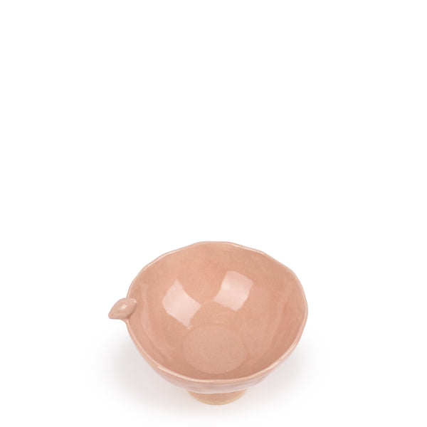 Bowl with Bird on Stand <br> 
Pastel Pink
<br> (H 11) cm