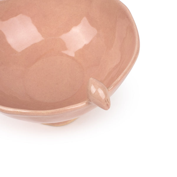 Bowl with Bird on Stand <br> 
Pastel Pink
<br> (H 11) cm