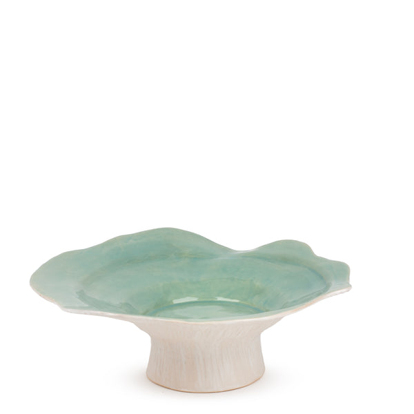 Flat Dish on Stand <br> Pastel Green <br> (Ø 38 x H 13.5) cm