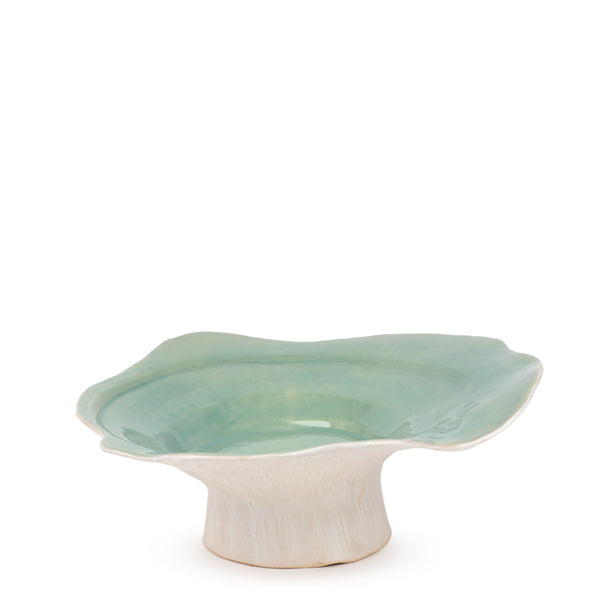 Flat Dish on Stand <br> Pastel Green <br> (Ø 38 x H 13.5) cm