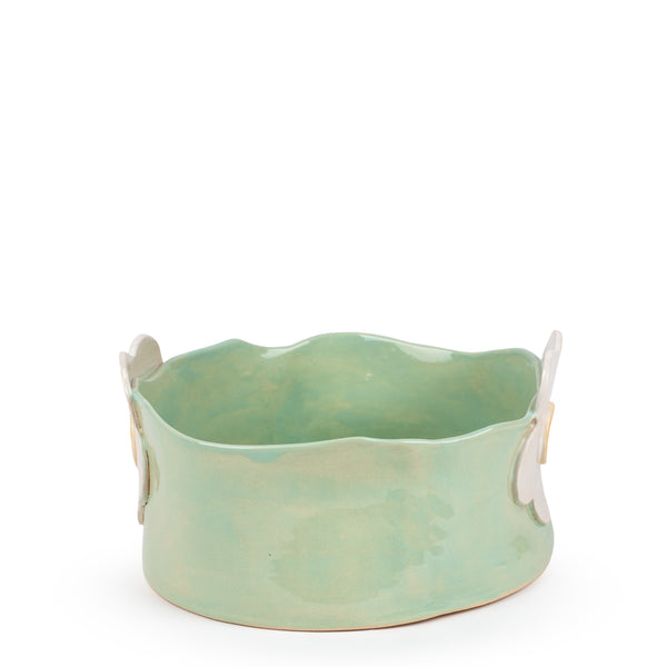 Daisy Round Dish <br> Light Green <br> (Ø 25 x H 14) cm