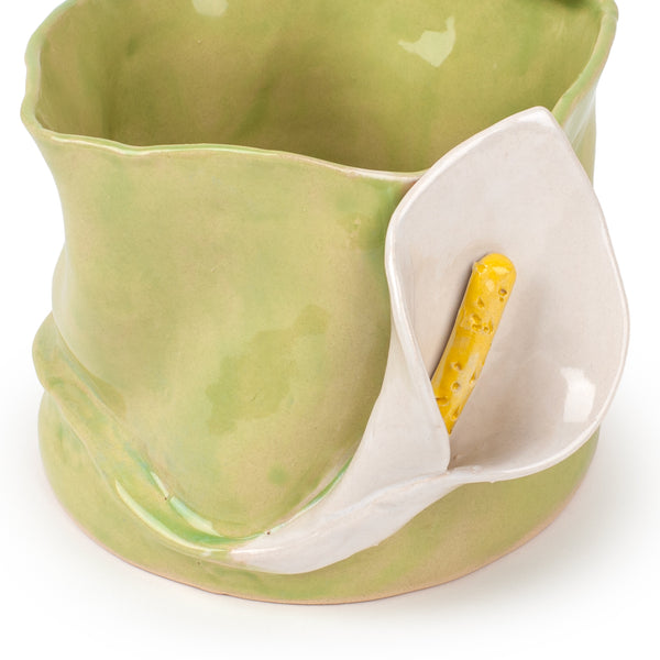 Lilies Vase <br> Lime Green <br> (Ø 17 x H 15) cm