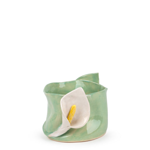 Lilies Vase <br> Tea Green <br> (Ø 17 x H 15) cm