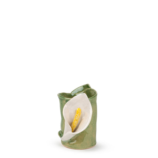 Lilies Vase <br> Moss Green <br> (Ø 9.5 x H 13.5) cm