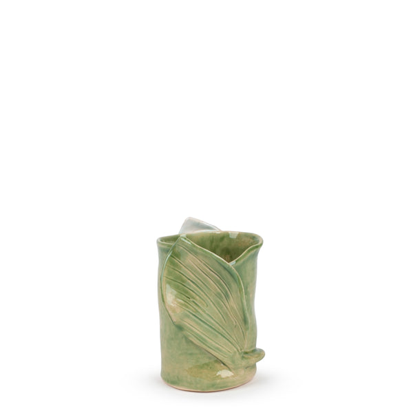 Lilies Vase <br> Moss Green <br> (Ø 9.5 x H 13.5) cm