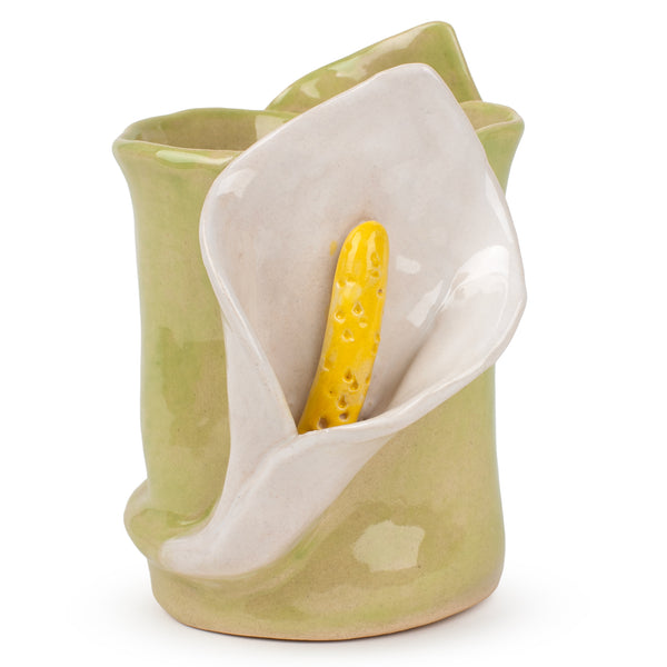 Lilies Vase <br> Lime Green <br> (Ø 9.5 x H 13.5) cm
