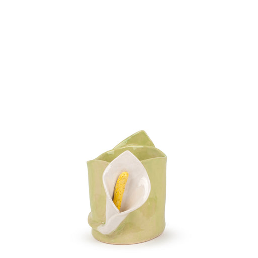 Lilies Vase <br> Lime Green <br> (Ø 12 x H 14) cm