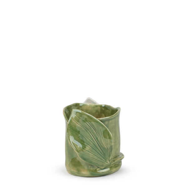 Lilies Vase <br> Moss Green <br> (Ø 12 x H 14) cm