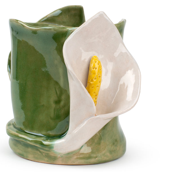 Lilies Vase <br> Moss Green <br> (Ø 12 x H 14) cm