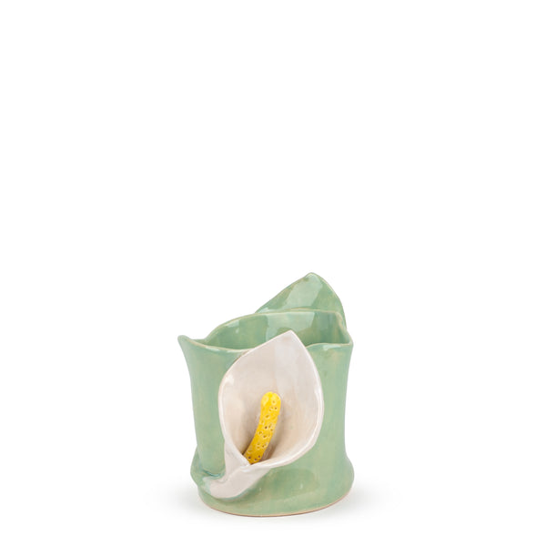 Lilies Vase <br> Tea Green <br> (Ø 12 x H 14) cm