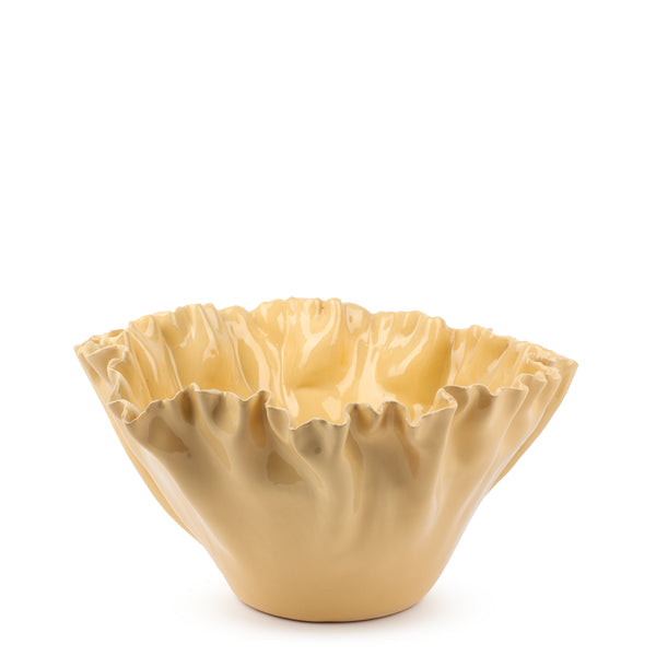 Deep Ruffle Dish <br>
Pastel Yellow <br>
(Ø 39 x H 21) cm